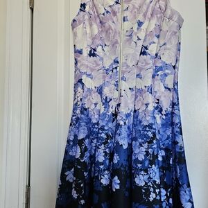 Gabby Skye Purple and Blue Floral Dress